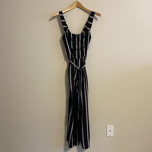 Black Pinstripe Jumpsuit